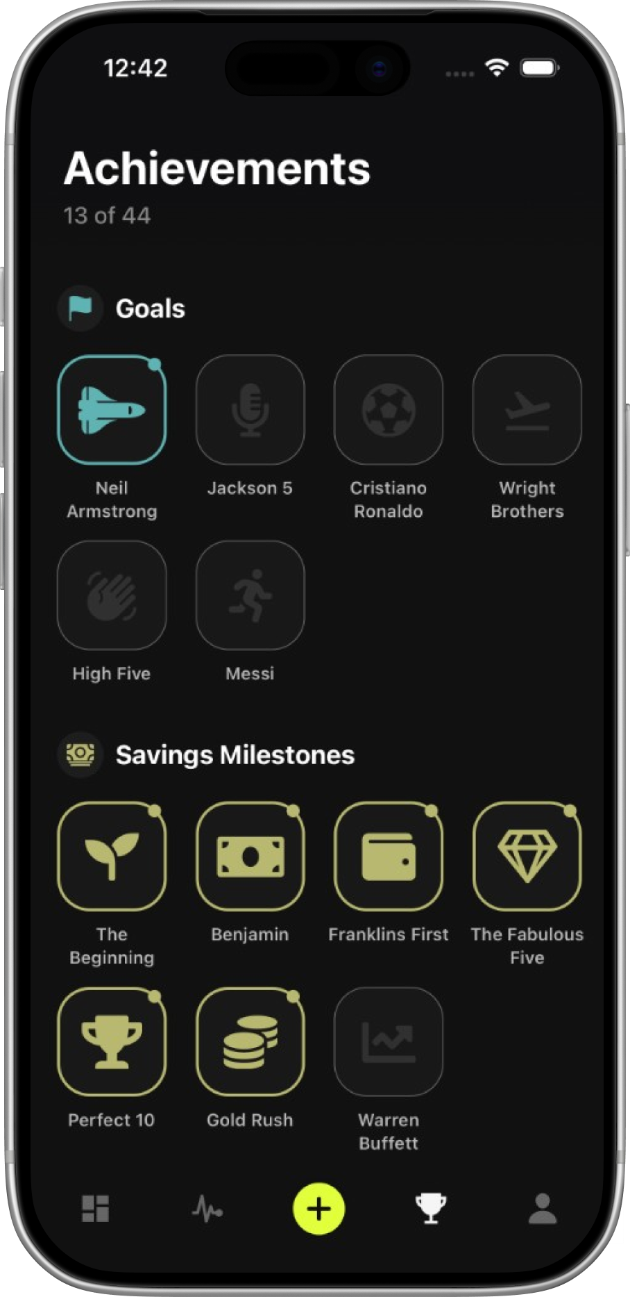 NOPE app screen showing progress